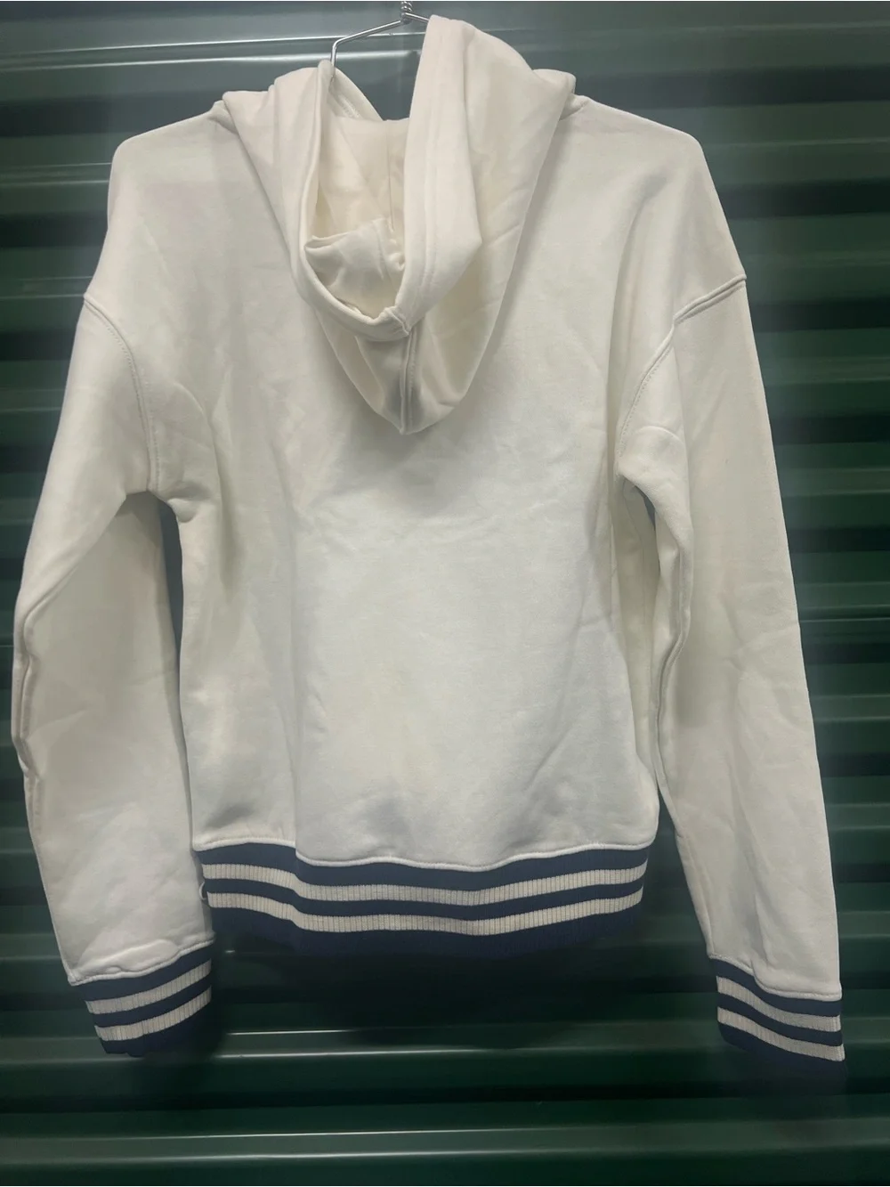 Champion White Hoodie with Navy Accents Size XL (14/16) New